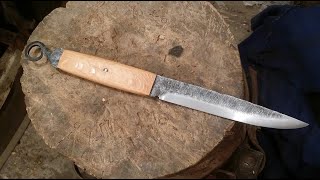Forging a simple knife from an old rusty file