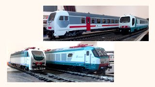 Trenitalia in HO: Old and new ACME UIC-Z Pilota coaches compared.