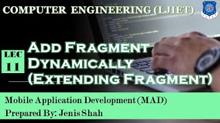 Lec-11_Add Fragment Dynamically | Mobile Application Development | Computer Engineering