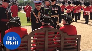 Prince Harry meets with some of the Royal Chelsea Pensioners