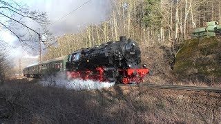 Die Bergkönigin 95 027 mit Volldampf auf der Rübelandbahn Blankenburg - Rübeland 01.03.2020 (HD)