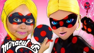 Alice in Costume Super Hero from LADYBUG  Miraculous shows magical abilities