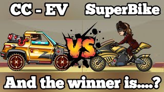 CC-EV vs SUPERBIKE - Speed Comparison - Which is better? - Hill Climb Racing 2 New Update