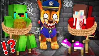 PAW PATROL.EXE Kidnapped Mikey and JJ in Basement in Minecraft (Maizen Mazien Mizen)