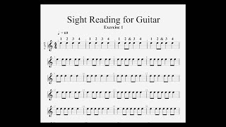 Sight Reading For Guitar Level 001 Exercise 1