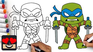 How To Draw Leonardo | Teenage Mutant Ninja Turtles