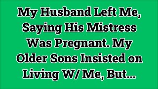 My Husband Left Me, Saying His Mistress Was Pregnant. My Older Sons Insisted on Living W/ Me, But...