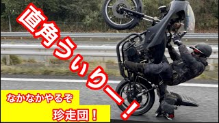 限界角度テール擦り❗️ロングウィリー🏍💨GS400