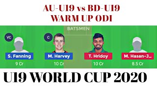 AU-U19 vs BD-U19 | ICC World cup 2020 |dream 11| Australia u19 vs Bangladesh u19 | technicalcraze|tc