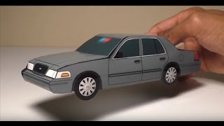 JCARWIL PAPERCRAFT 2007 Ford Crown Victoria Unmarked Police Car (Building Paper Model)