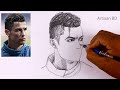 Easy Portrait Cristiano Ronaldo, How To Draw Cr7 Pencil Sketch Tutorial #cr7