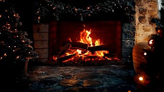 Christmas Fireplace 3 hrs 🔥  Burning Fireplace & Crackling Fire Sounds (NO Music)