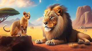 The story of friendship between a pet cat and Simba, the lion, the king of the savanna, all animals