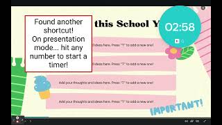 Canva Presentation Mode- Timer Shortcut