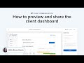 Client Dashboard: Previewing & Sharing