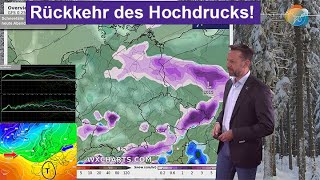 Nach den Schneefällen Rückkehr des Hochdrucks! Mittelfristig warme Ausreißer. Kaum Niederschlag.