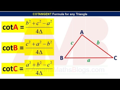 Trigonometry Formula | CotA CotB CotC For Any Triangle ABC | Proof Of ...