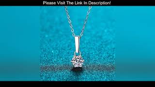 Review ANZIW Fashion 925 Sterling Silver Moissanite Diamond Neckalces Silver Round Classic Necklace