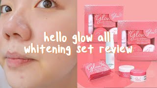 hello glow all whitening set review // 2 week test