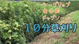 【草刈機】斜面の草刈りをツーグリップとチップソーでササっと刈る。約１０分で終わらせて帰る！