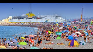 4K Walk Tour Dieppe Beach - Normandie, France | Découvrir Dieppe Plage.