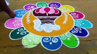 Big Pongal Kolam/Paanai kolam/Sankranthi Muggulu/Bhogi muggulu/#pongalkolam @thenmozhirangolis8602