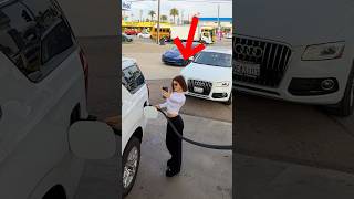 Girl Blocks Gas Station for Photos and Instantly Regrets It! #shorts