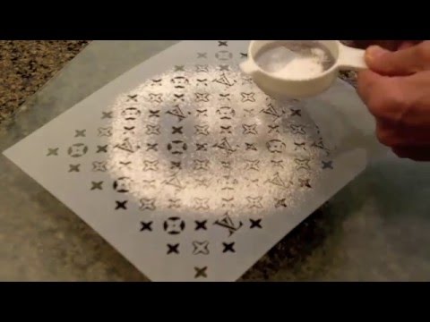 Louis Vuitton Cake Decorated with Custom Stencil Louis Vuitton Cake Decorated with Custom Stencil