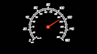 Car Speedometer Gauge - Black Background Animation