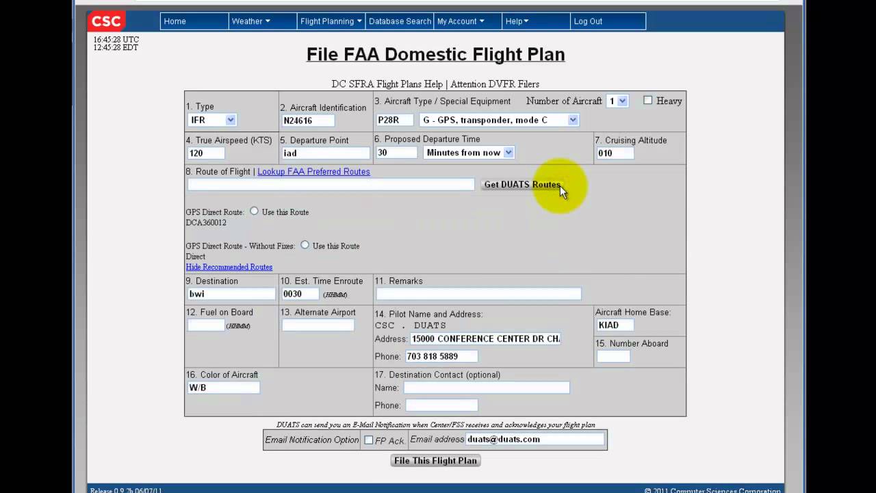 Filing Flight Plans Youtube