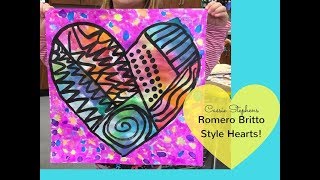 Romero Britto-Inspired Hearts with First Grade!