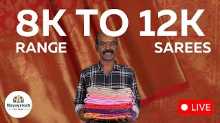 15 Mins live with Hayagrivas | 8k to 12k Range silk sarees 🧐| Perfect for gifting #hayagrivassilks