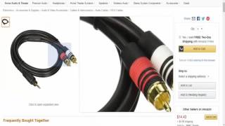 Monoprice 105597 3-Feet Premium Stereo Male to 2RCA Male 22AWG Cable - Black