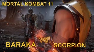MK11 - Scorpion Vs Baraka and Sub Zero - Mortal Kombat 11 Gameplay