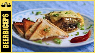Mushroom Stuffed Omelette - Easy Egg Recipe | BeerBiceps Breakfast Recipes