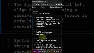 ljust string method python tamil #python #shorts