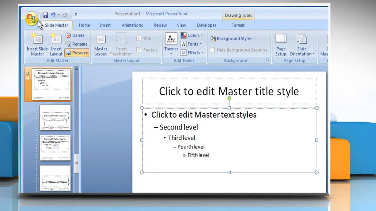 How To Add A Slide Master In PowerPoint 2007 - YouTube