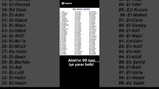 Allah'ın 99 ismi