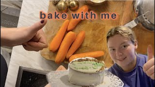 making a vegan carrot cake for my bf