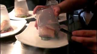 Smoking gun with salmon