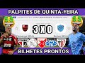 PALPITES DE FUTEBOL PARA HOJE 15/08/2024 (QUINTA-FEIRA) + BILHETES PRONTOS | Palpites da hora