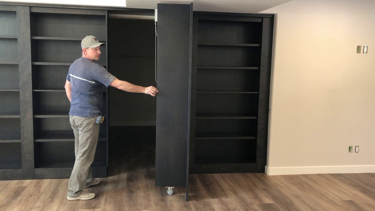Custom Hidden Door Bookcase Secret Room Mustang Woodworking Youtube