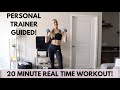 REAL TIME FULL BODY DUMBBELLS WORKOUT | 20 MINUTES, AT HOME WORKOUT VIDEO- WITH PERSONAL TRAINER