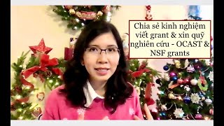 Chia sẻ kinh nghiệm xin quỹ nghiên cứu - OCAST & NSF grants