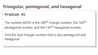 Project Euler: Problem 45 (C/C++)