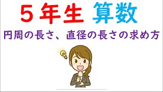 小5算数【正多角形と円⑦】円周の長さ、直径の長さの求め方