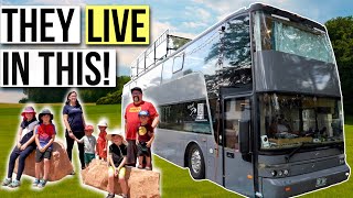 Family of 8 LIVING in a Two Story RV! | DOUBLE DECKER BUS TOUR