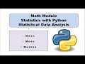Python Math Module | Statistics Fundamentals | Statistical Data Analysis in Python