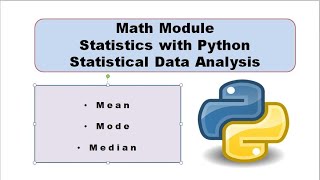Python Math Module | Statistics Fundamentals | Statistical Data Analysis in Python