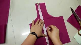 Simple blouse cutting, Easy steps in Hindi, सादा बिलाउज की कटिग का आसान तरीका